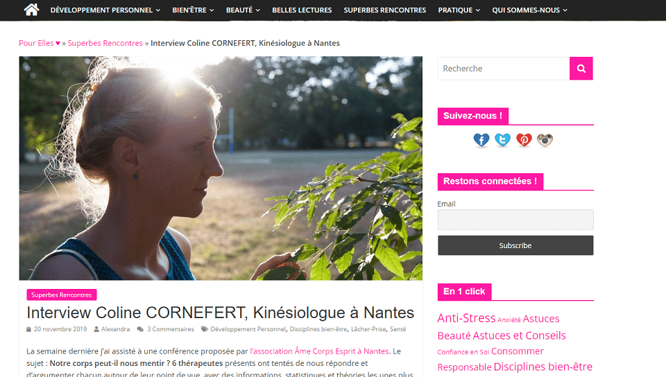 Coline Cornefert Cabinet de Kinésiologie à Nantes