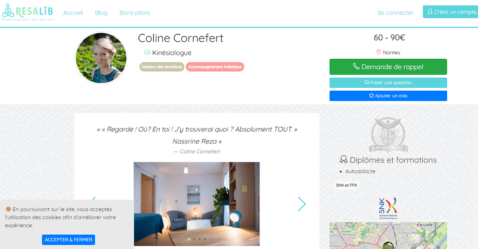 Réservation de soins kinésiologiques et énergétiques à Nantes